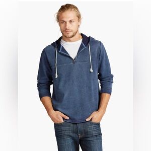 LUCKY JEANS Men’s Half Zip Pullover XL Indigo Blue Quarter Zip Hoodie